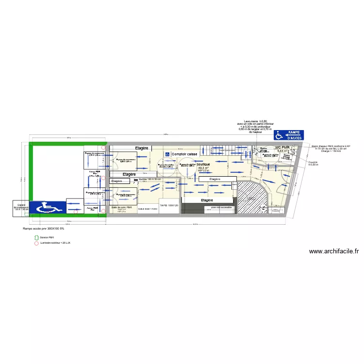 plan rdc avec fleche. Plan de 12 pièces et 137 m²
