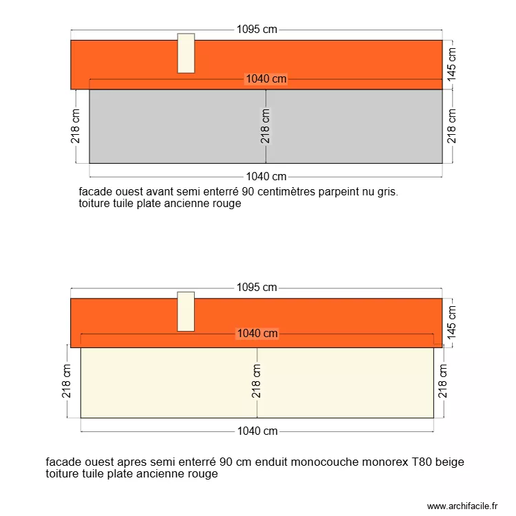 facade ouest avant et apres 10. Plan de 