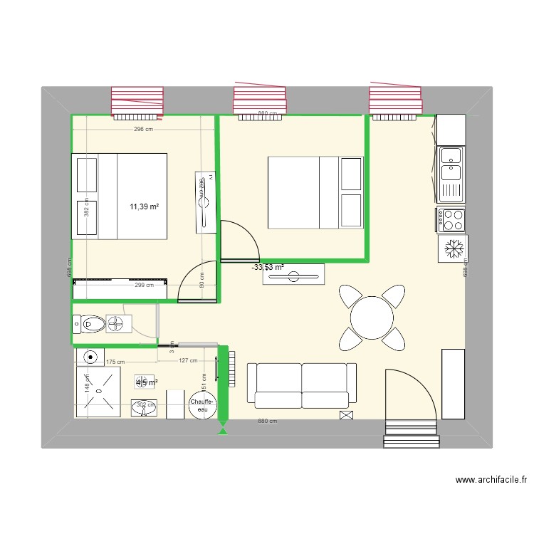 plan    de base  avec  équipements  v1. Plan de 0 pièce et 0 m2