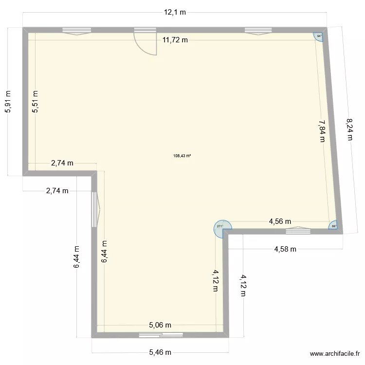 travaux maison. Plan de 1  et 108 m²