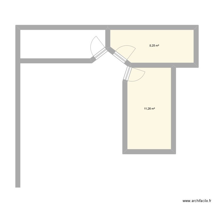 vente. Plan de 2 pièces et 20 m2