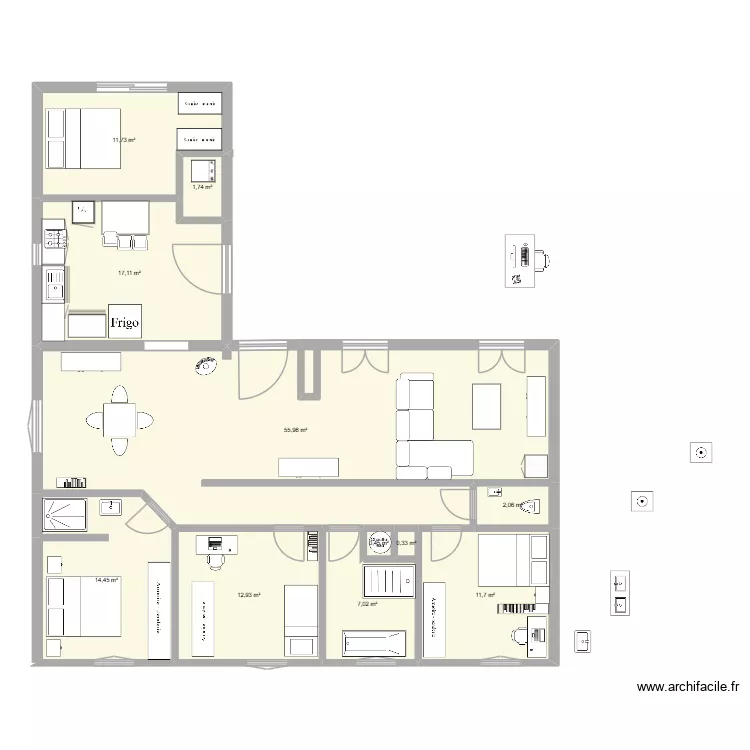Maison Notre Dame idee 5. Plan de 11  et 135 m²