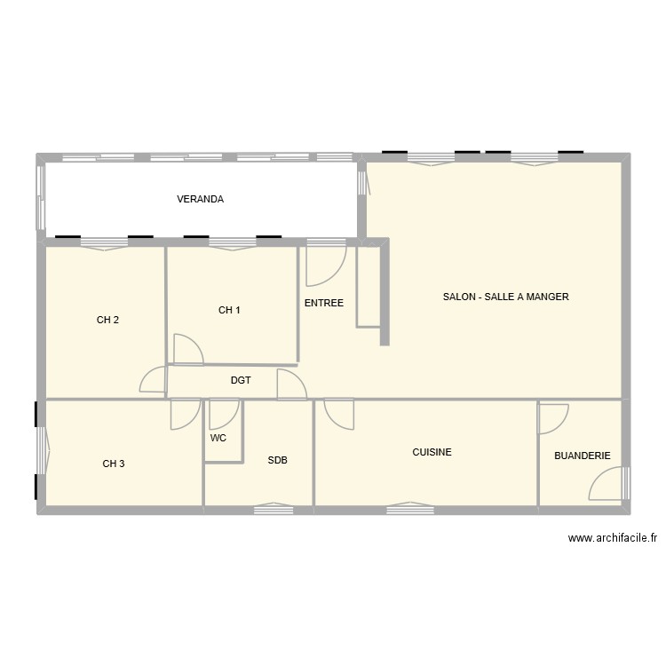 PLAN ANGOT 1. Plan de 4 pièces et 104 m2