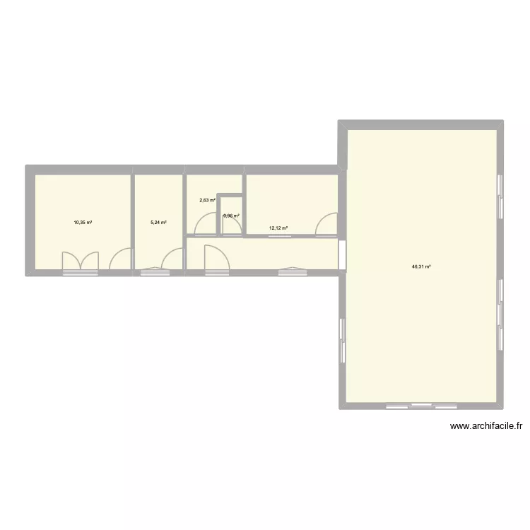 cabanon. Plan de 6  et 78 m²