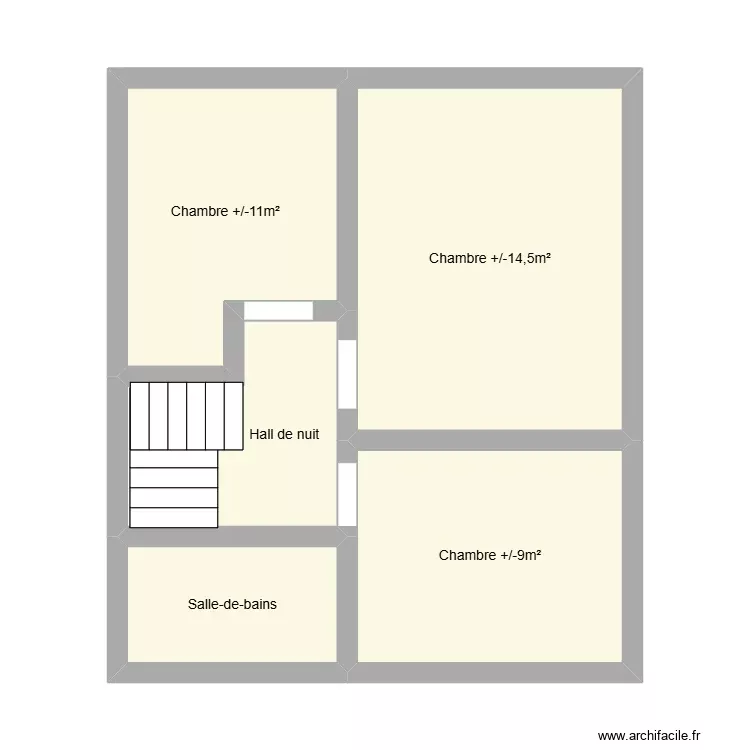 1er &eacute;tage. Plan de 5 Pièces et 43 m²