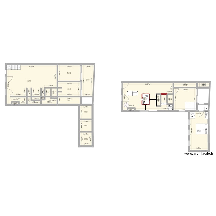 Reno. Plan de 24 pièces et 181 m2