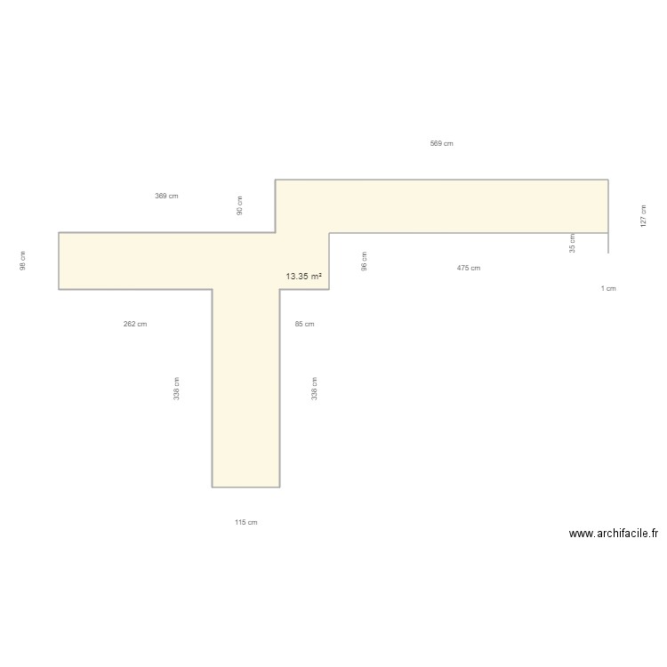 escola thuir. Plan de 1 pièce et 13 m2