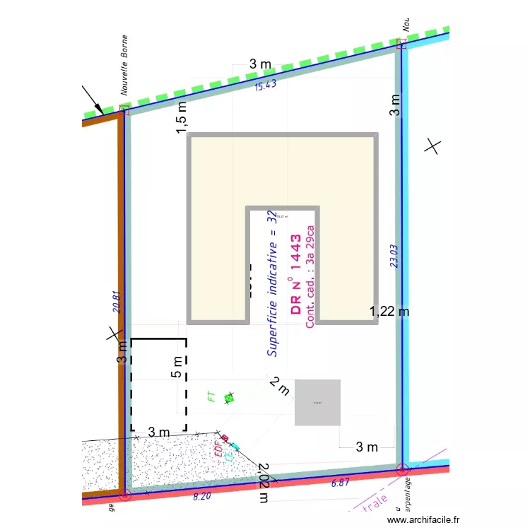 TERRAIN 2 PLAN MAISON. Plan de 1  et 75 m²