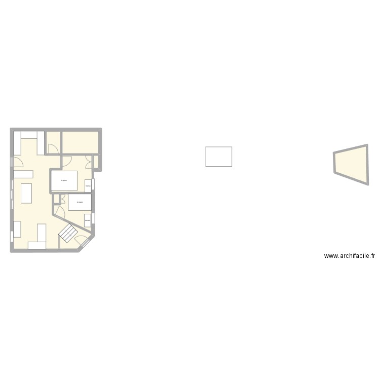 app 302. Plan de 5 pièces et 76 m2
