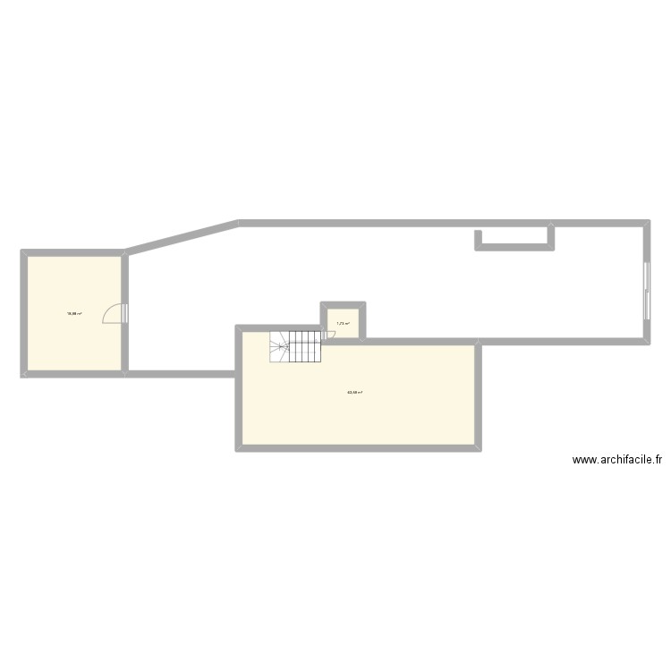 ici p xl. Plan de 3 pièces et 63 m2