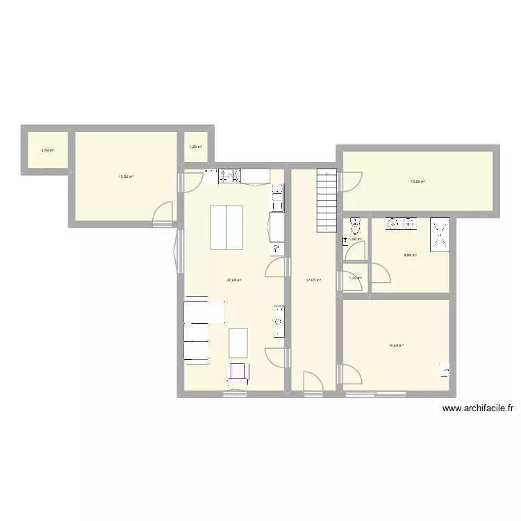 MAS. Plan de 10 pièces et 119 m²