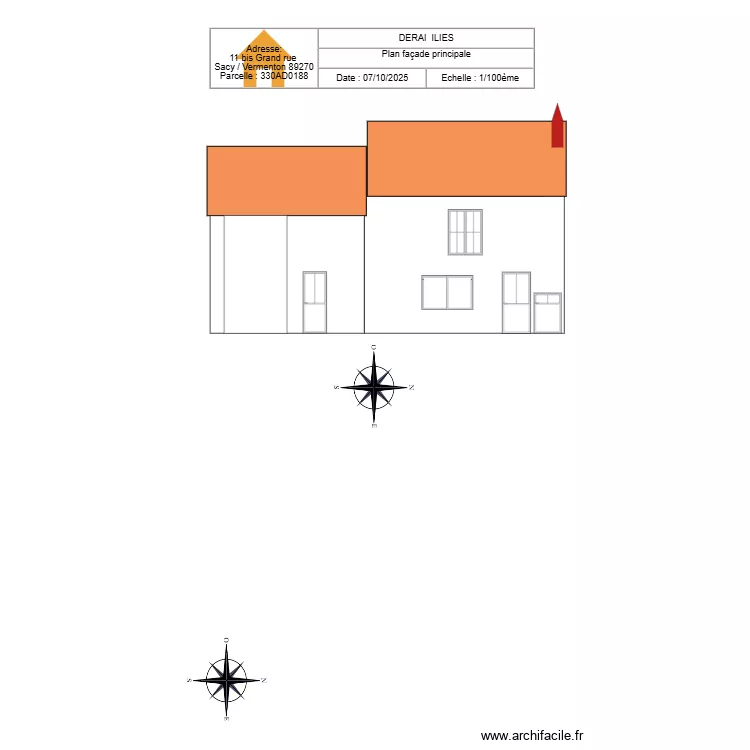 Maison_Sacy_Facade_Principale. Plan de Maison_Sacy_Facade_Principale. Plan de