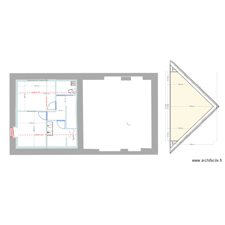 Location MaguyB. Plan de 2 pièces et 164 m2
