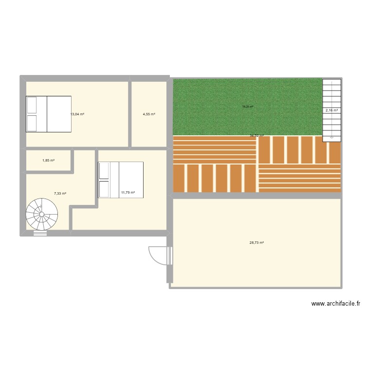 Portu_ V5. Plan de 14 pièces et 210 m2