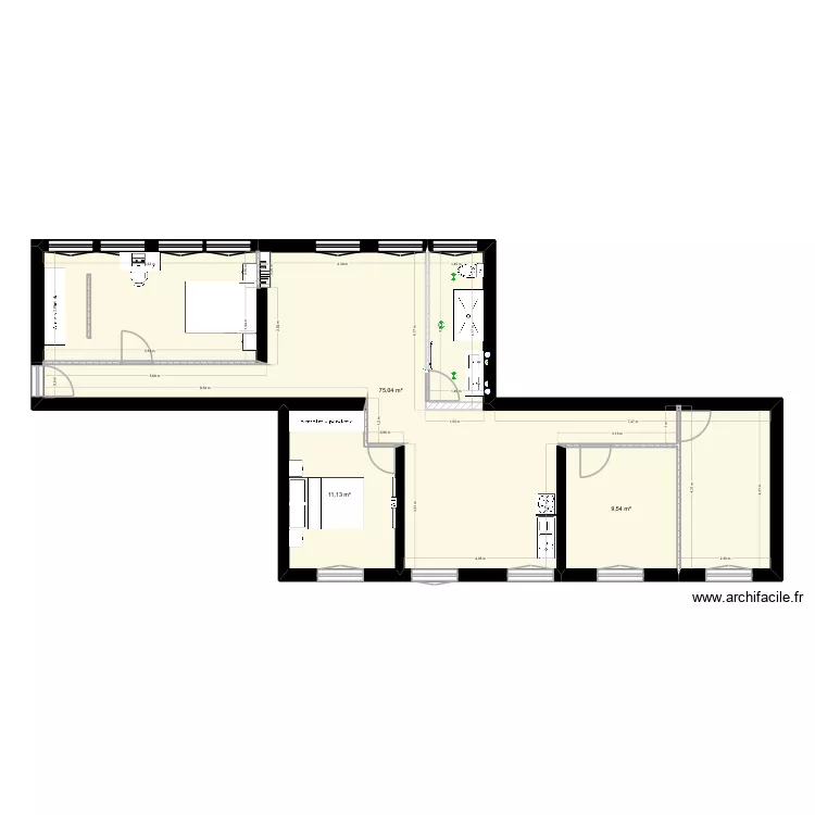 2 passage de la fonderie. Plan de 3  et 96 m²