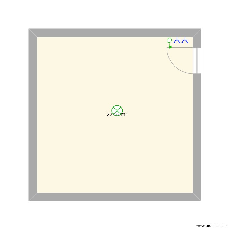 derache cave. Plan de 1 pièce et 23 m2