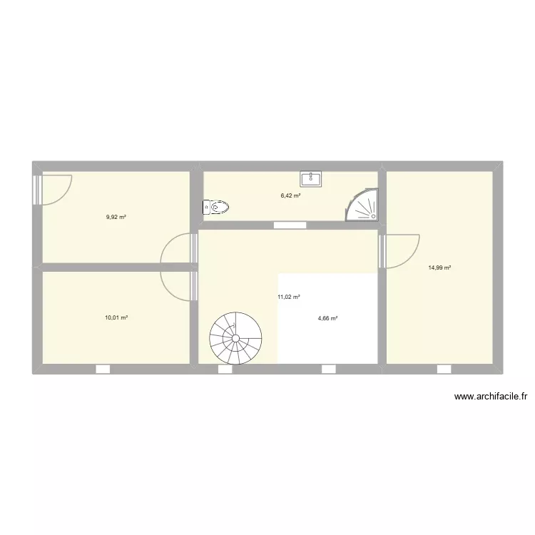 Maison brocoli étage2. Plan de 6 Pièces et 64 m² Maison brocoli étage2. Plan de 6 Pièces et 64 m²