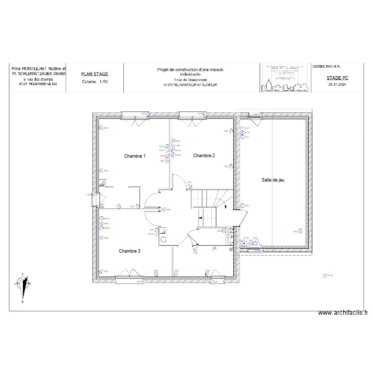 Prise+RJ45 1er étage. Plan de 0 pièce et 0 m2