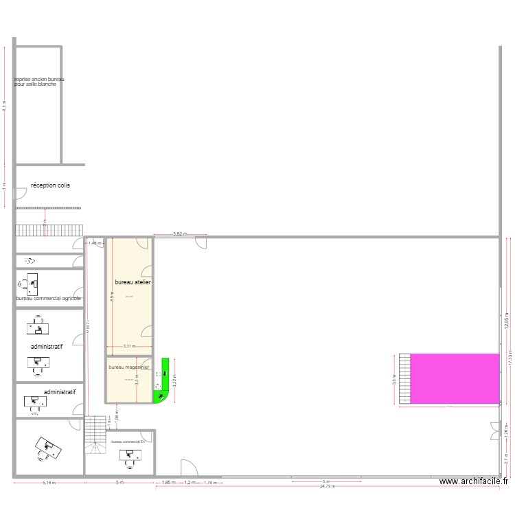 ETS RUDOLPH  FL  V1. Plan de 2 pièces et 39 m2