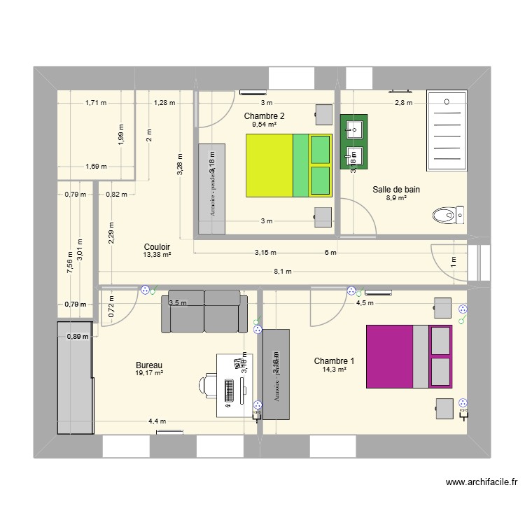 MAISON-ETAGE. Plan de 0 pièce et 0 m2