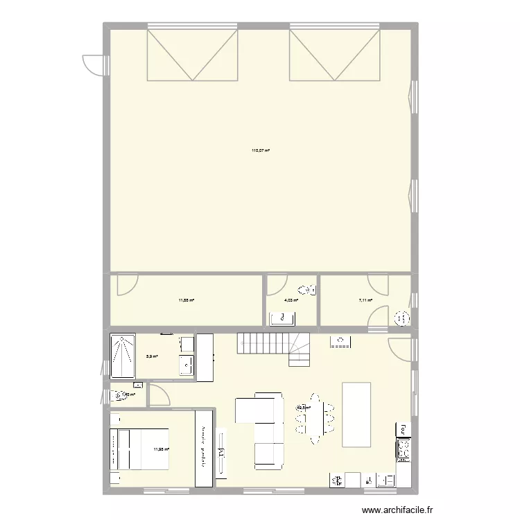 maison. Plan de 8  et 202 m²