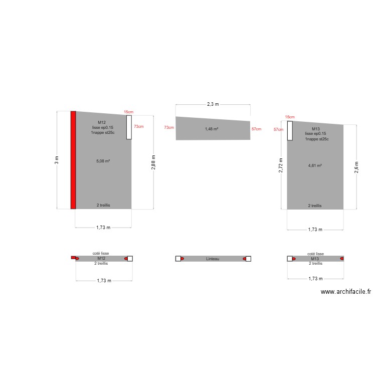 mur 5. Plan de 0 pièce et 0 m2