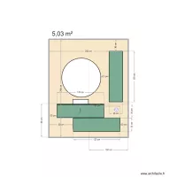 Plan meubles salle de bain N&deg;2 avec vasque pos&eacute;e