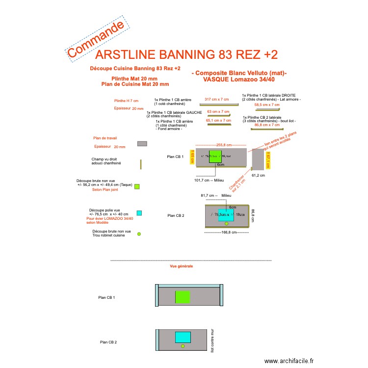 Def Découpe Cuisine Banning 83 Rez+2. Plan de 0 pièce et 0 m2