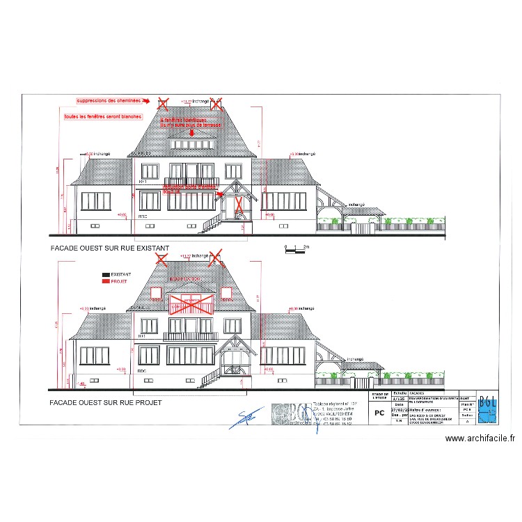 facade ouest modif. Plan de 0 pièce et 0 m2