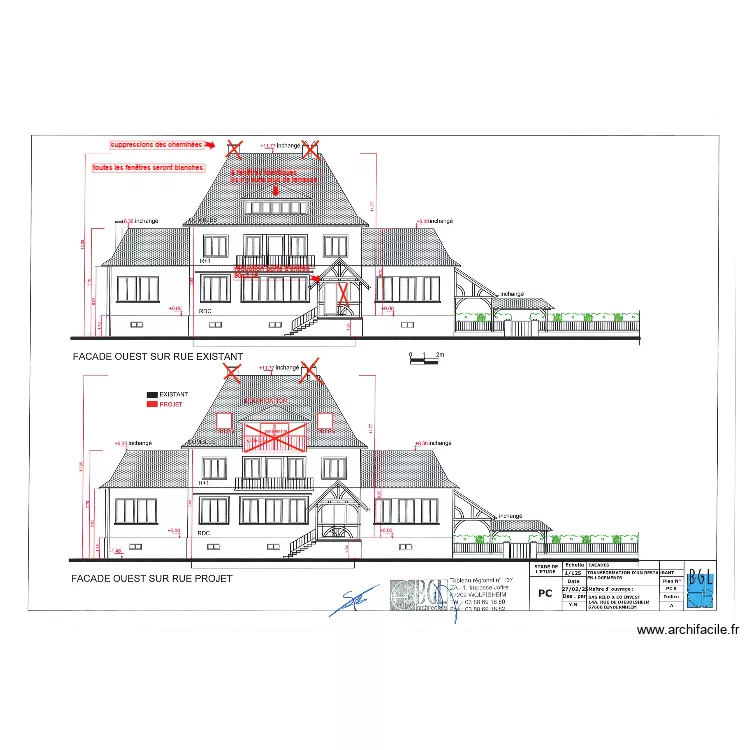 facade ouest modif. Plan de facade ouest modif. Plan de