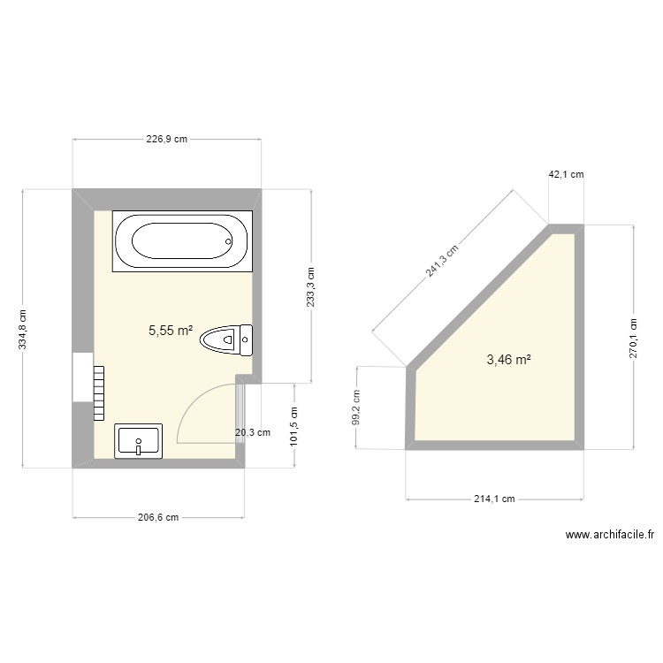 fazerali. Plan de 2 pièces et 9 m2