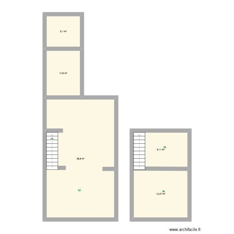 Beaugrand. Plan de 5 pièces et 73 m2