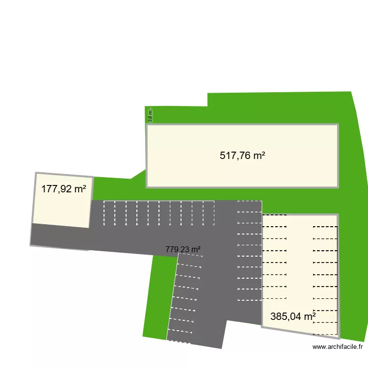 AO349. Plan de 3  et 1081 m²