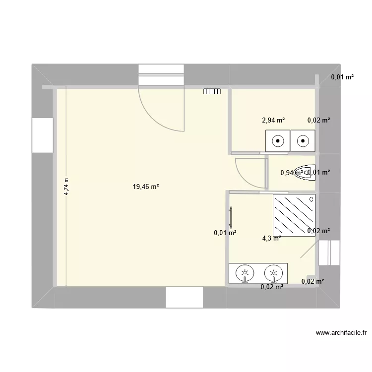 cuisine + sdb. Plan de 11 Pièces et 28 m² cuisine + sdb. Plan de 11 Pièces et 28 m²
