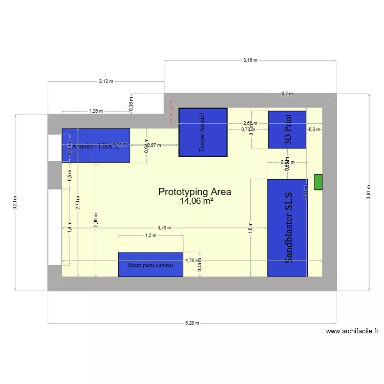 prototyping room. Plan de 1 et 14 m² prototyping room. Plan de 1 et 14 m²