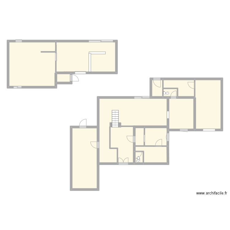 RDC Villa. Plan de 14 pièces et 185 m2