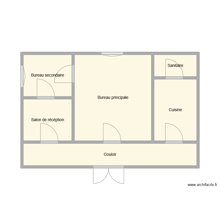 plan du cabinet d'avocat. Plan de 6 pièces et 38 m2