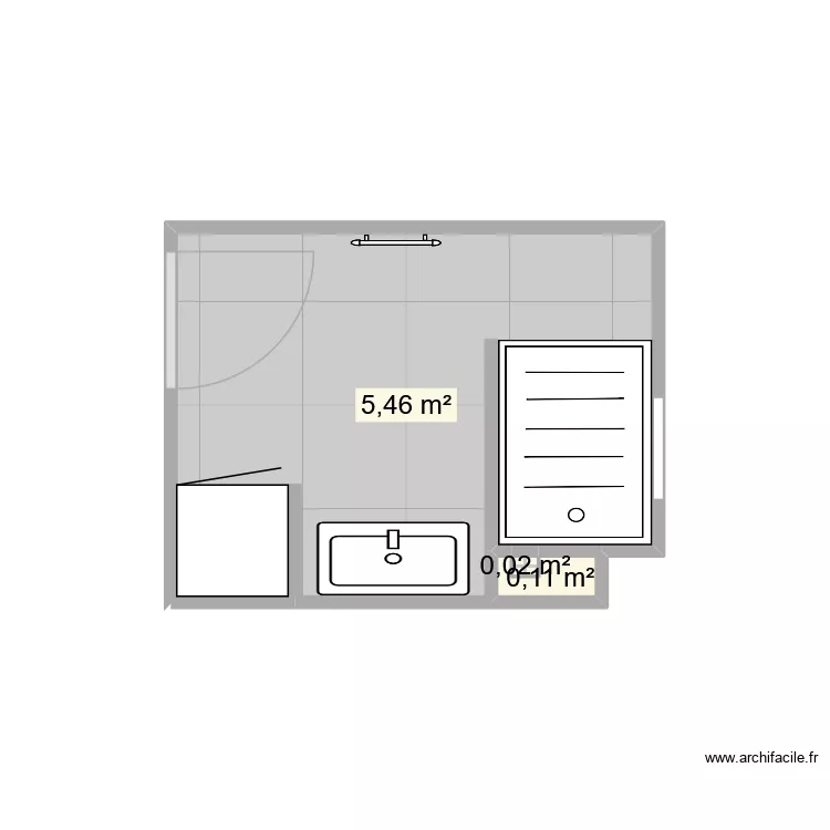 sdb Ferrant/millot. Plan de 3  et 6 m²