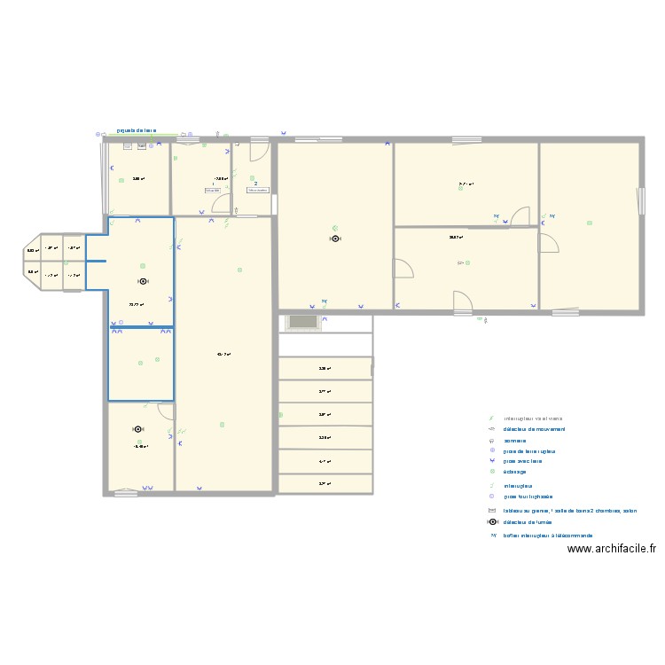 schéma électricité maison implantation b. Plan de 19 pièces et 240 m2