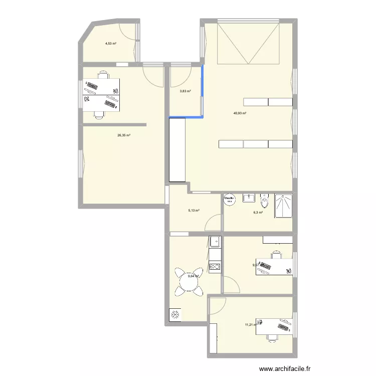 Local_Pro_Siorac_Meubl&eacute;. Plan de 