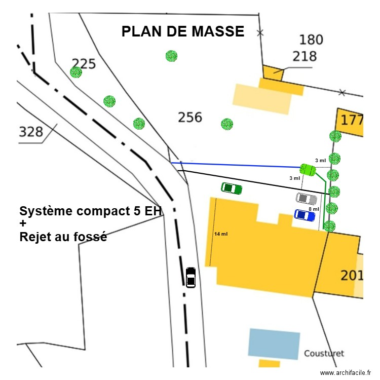 Claux. Plan de 0 pièce et 0 m2