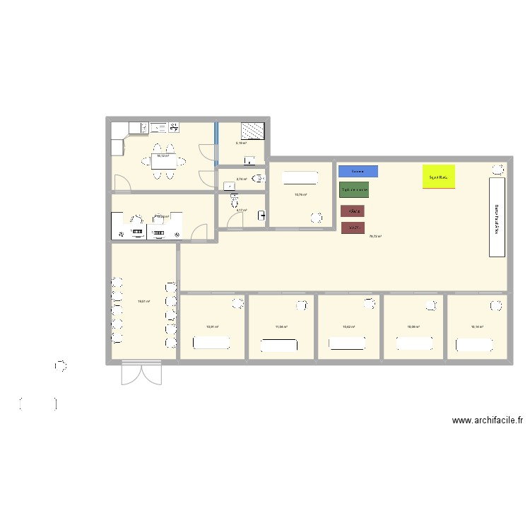 Plan 215m2 Poissac. Plan de 13 pièces et 205 m2