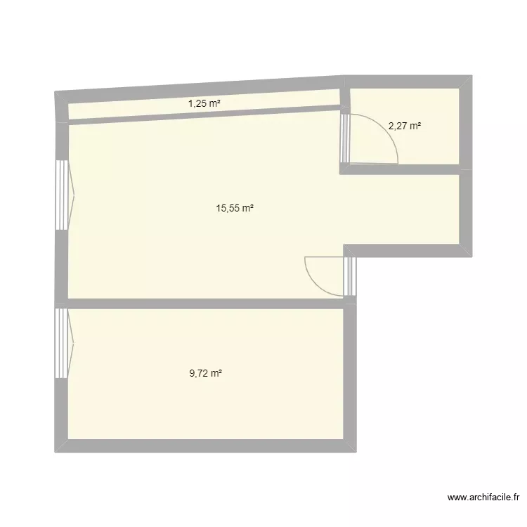 1er gauche. Plan de 4 Pièces et 29 m²