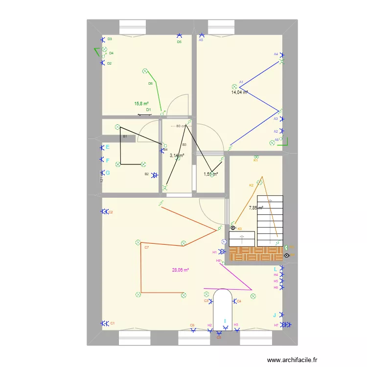appart etage &eacute;lectricit&eacute;d&eacute;finitif ok. Plan de 