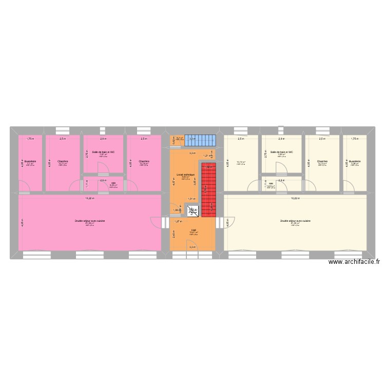 ideal appart. Plan de 15 pièces et 185 m2