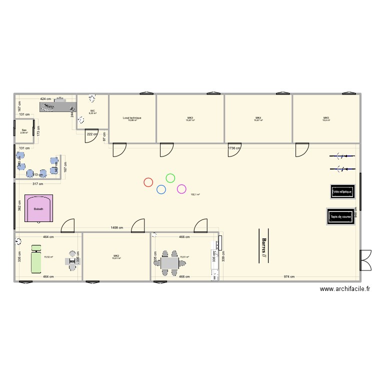 Cabinet libéral . Plan de 10 pièces et 304 m2