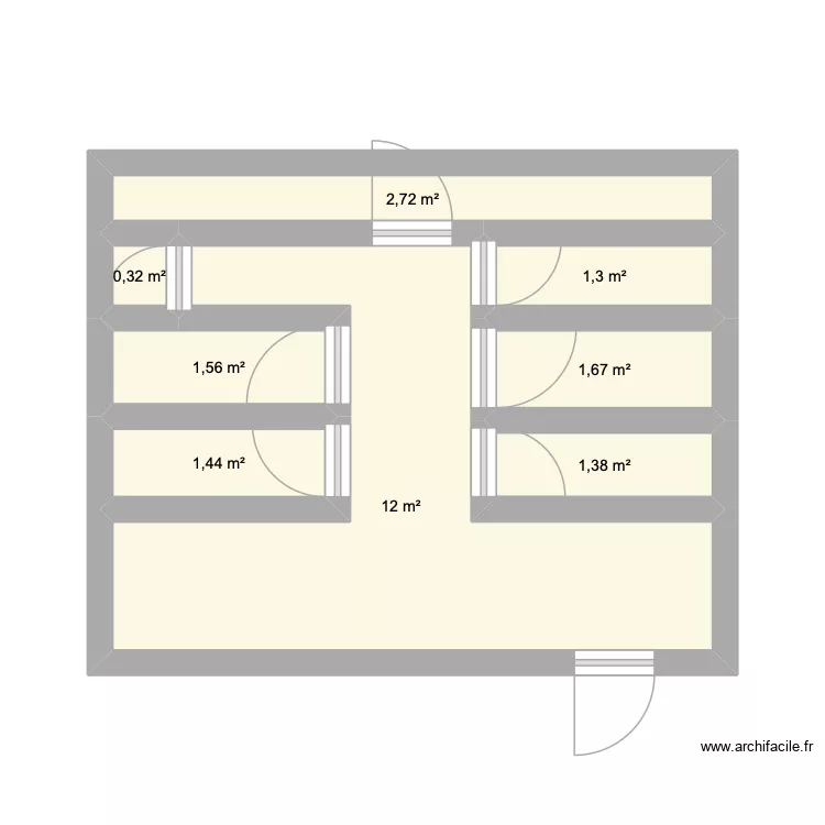 Institut. Plan de 8 pièces et 22 m²