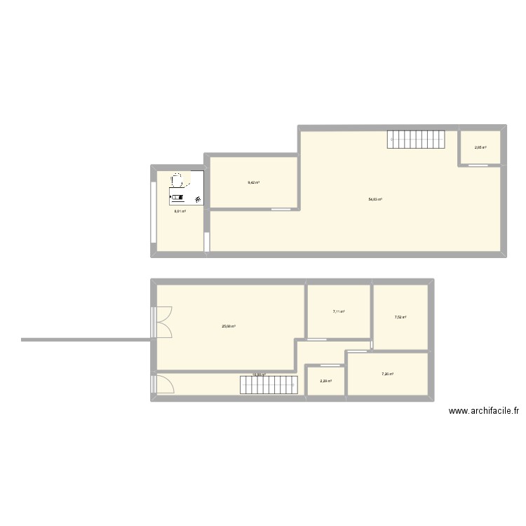 Cabinet forge. Plan de 10 pièces et 135 m2