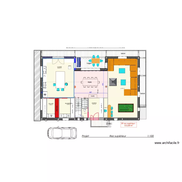 RC B&eacute;n&eacute; invers&eacute;. Plan de 
