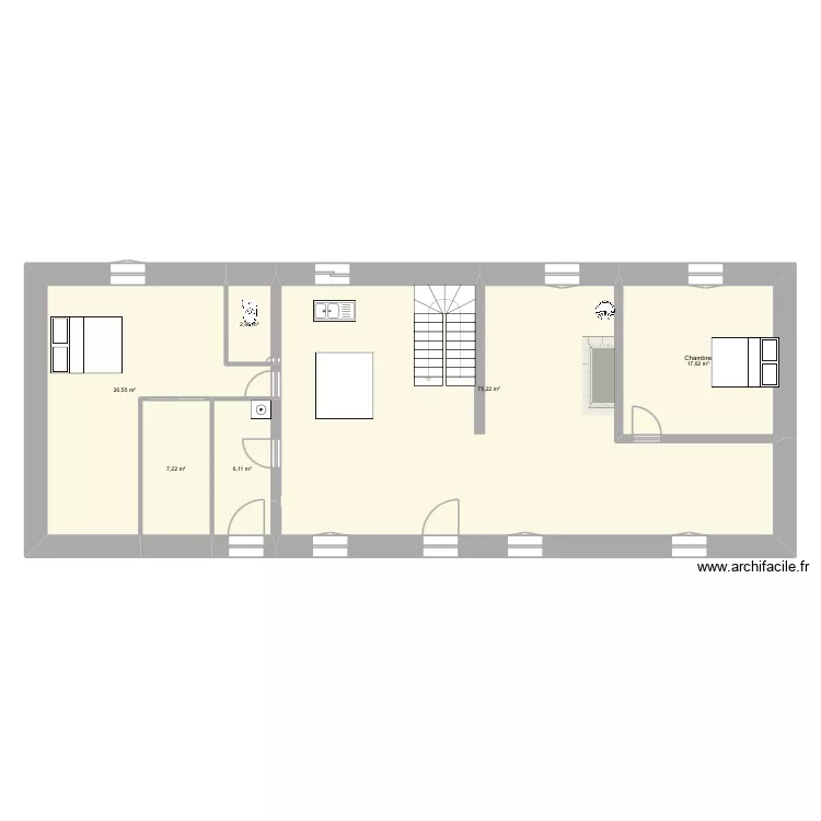 Projet maison. Plan de 6  et 135 m²